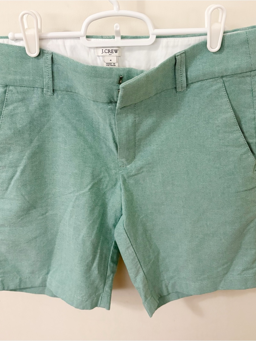 J. Crew Seafoam Green Tailored cotton Shorts size 4